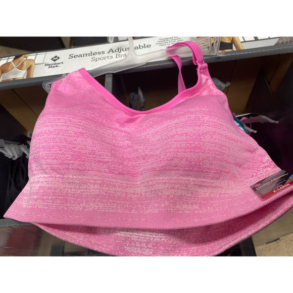 Member's Mark Ladies Seamless Adjustable Sports Bra - Pink - XL - Picture 2 of 4